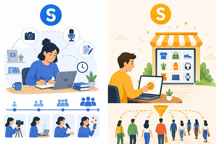 One platform assumes you already have products and an audience. The other gives you both on day one. That single difference changes everything about the starting experience