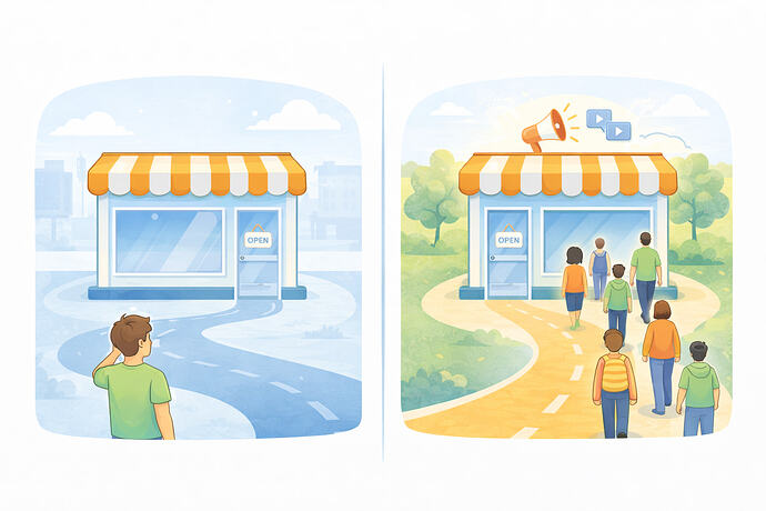 Both stores are open. Only one has customers walking in. That's the whole comparison