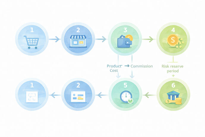 Six steps from customer purchase to money in your bank. Every step matters - and every step is predictable once you understand it.
