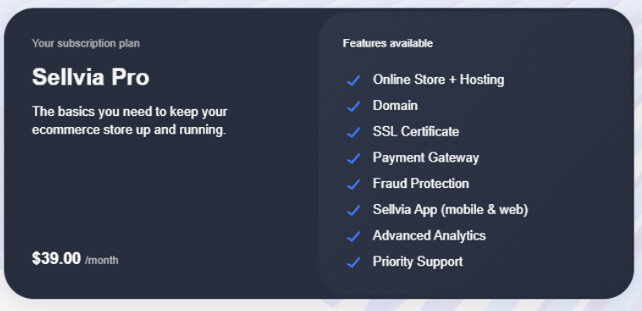 Sellvia Pro $39/month